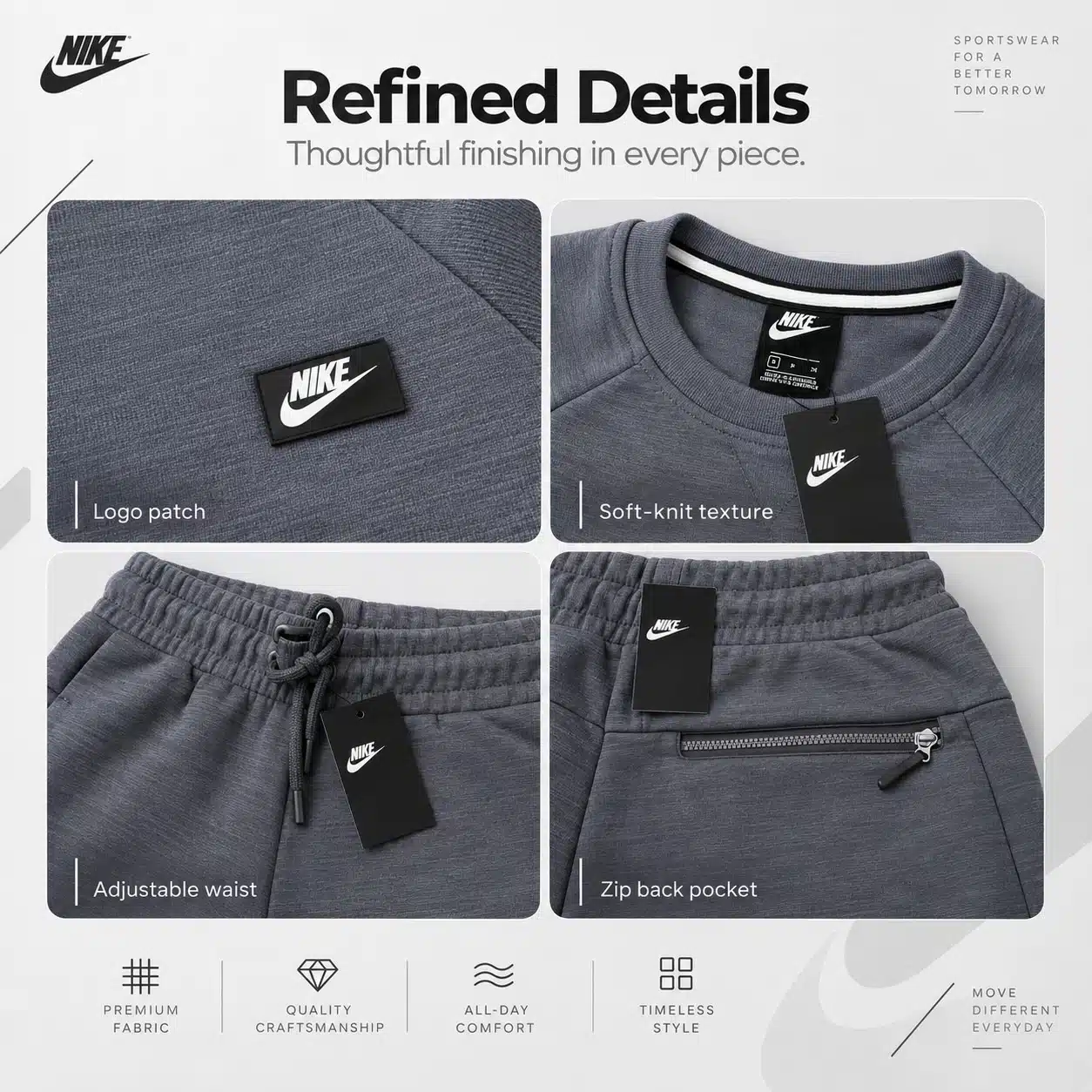 Nike Optic Tracksuit Set Grey Nike Optic Tracksuit Set Grey