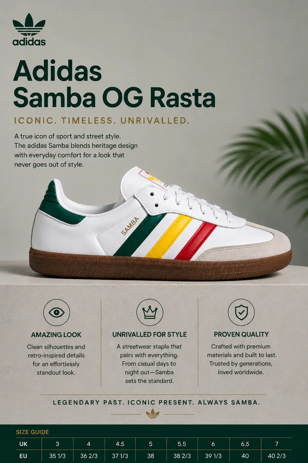 Adidas Samba OG Rasta kids Trainers Adidas Samba OG Rasta kids Trainers