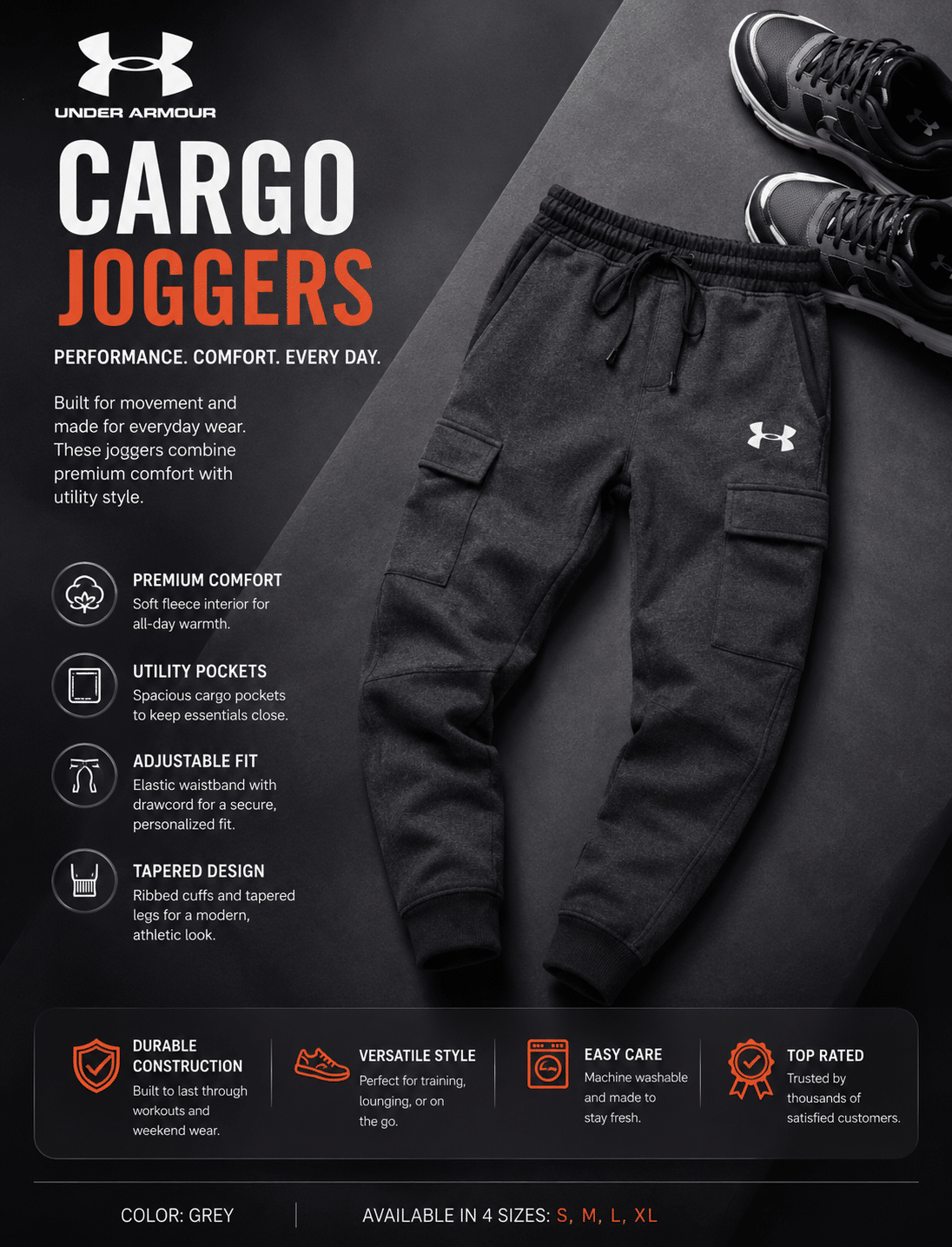 Under Armour Men’s Track Bottom Joggers Under Armour Men’s Track Bottom Joggers