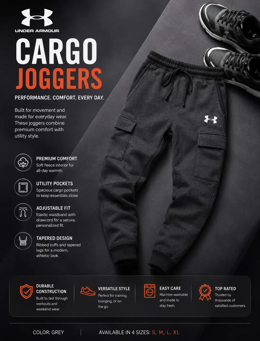 Under Armour Men’s Track Bottom Joggers Under Armour Men’s Track Bottom Joggers