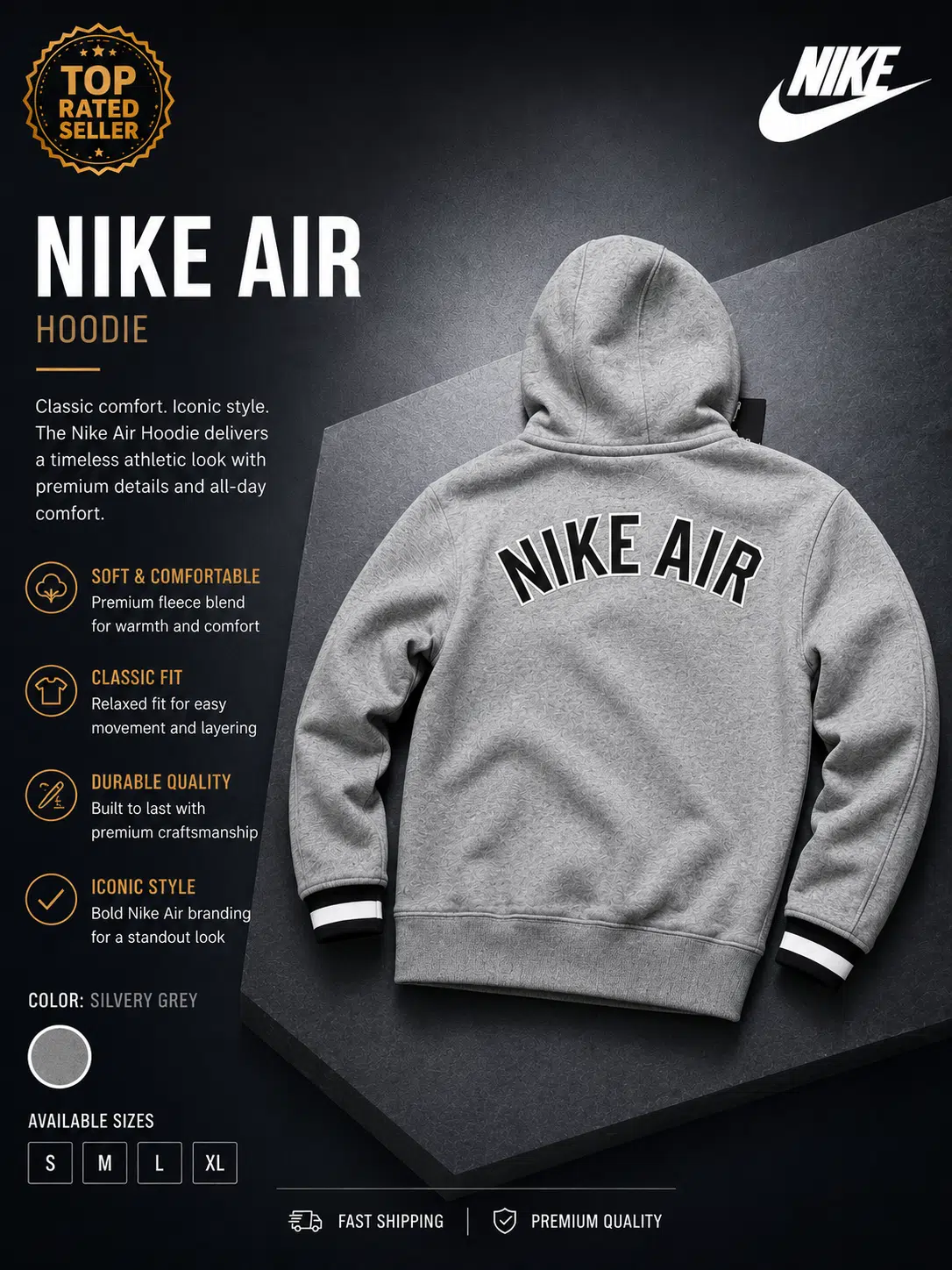 Nike Air Hooded Track Top Grey Nike Air Hooded Track Top Grey