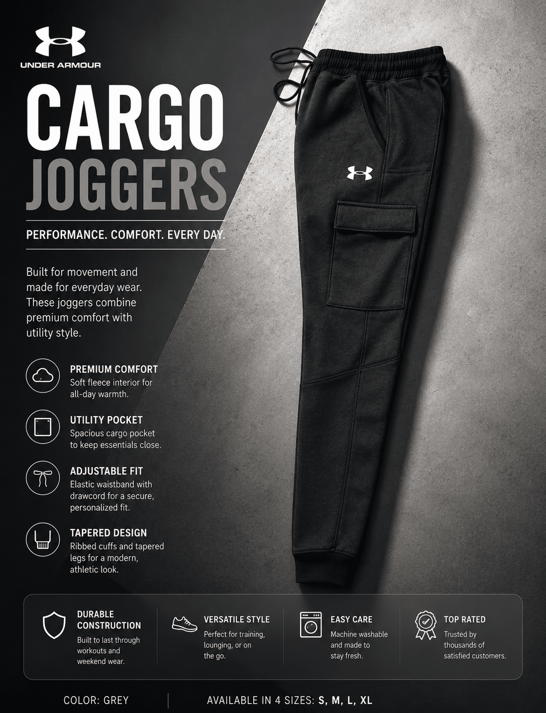 Under Armour Men’s Track Bottom Joggers Under Armour Men’s Track Bottom Joggers