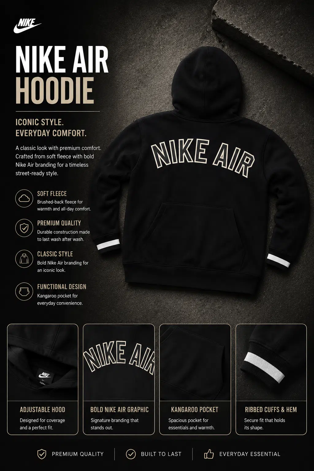 Nike Air Hooded Track Top Black Nike Air Hooded Track Top Black