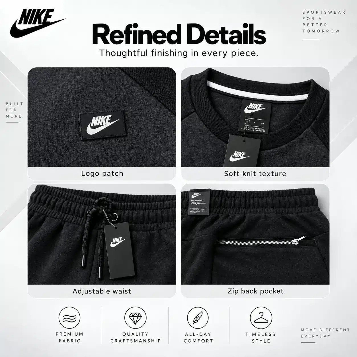 Nike Optic Tracksuit Set Black Nike Optic Tracksuit Set Black
