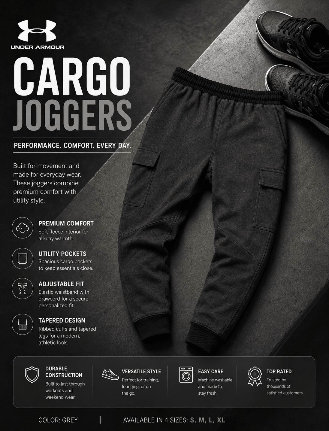 Under Armour Men’s Track Bottom Joggers Under Armour Men’s Track Bottom Joggers
