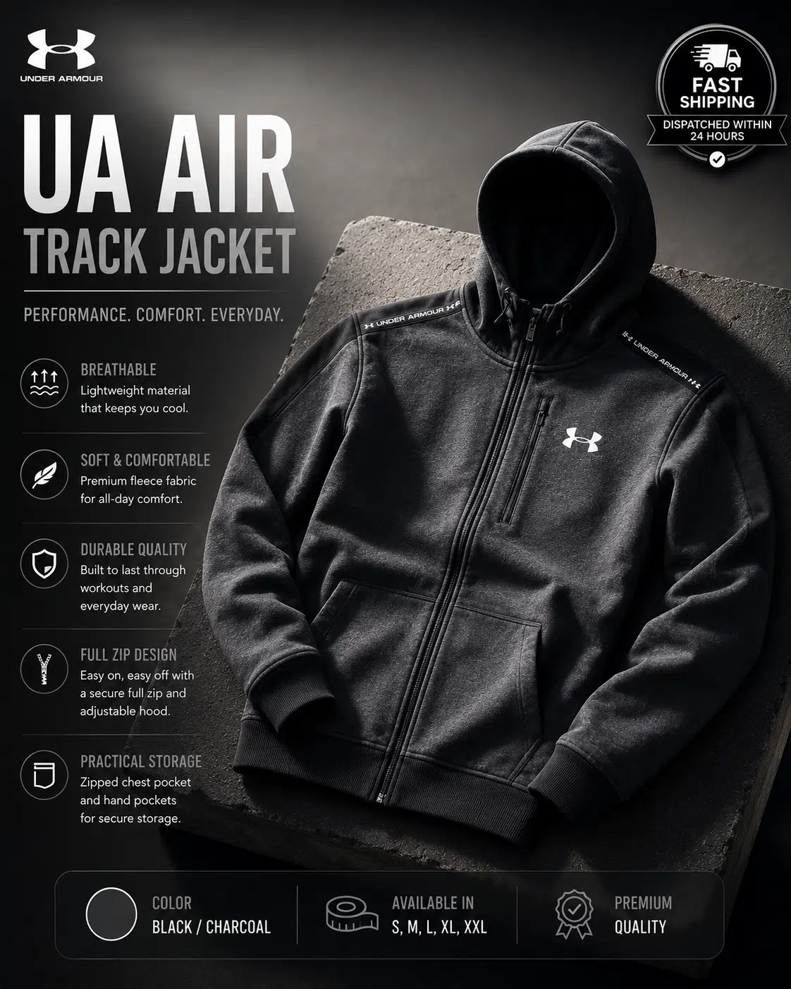 Under Armour Men’s Full Zip Track Top Under Armour Men’s Full Zip Track Top