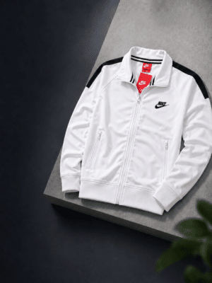 Nike Zip-Up Track Top White Nike Zip-Up Track Top White