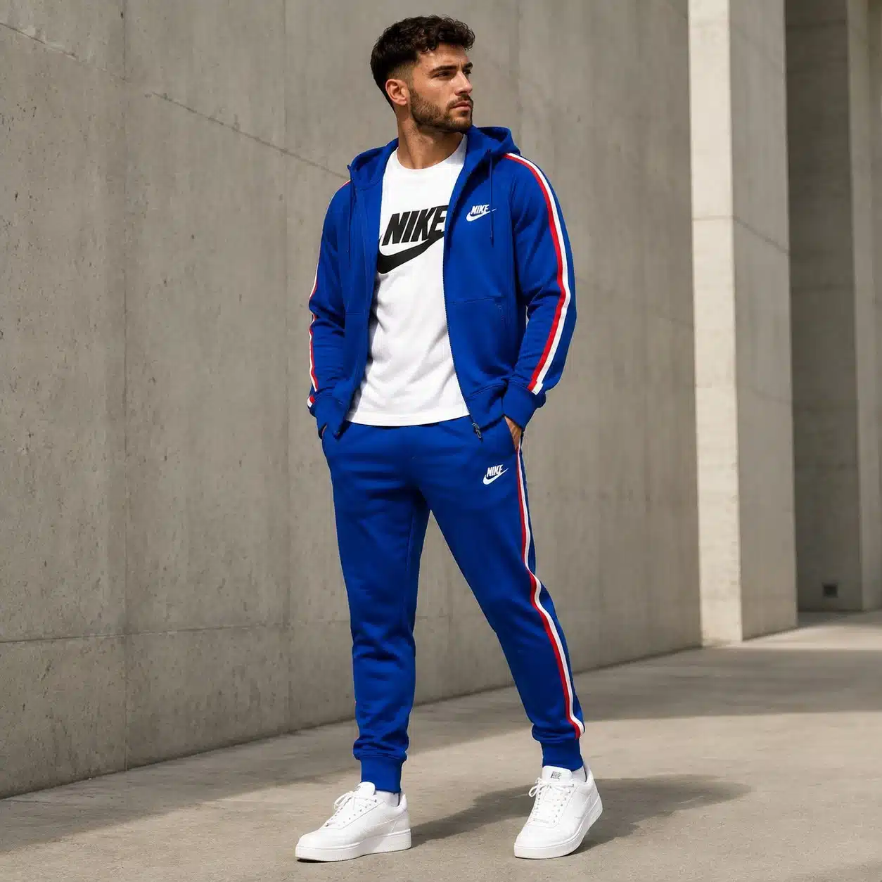 Nike Royal Blue Tracksuit Red White Stripes Nike Royal Blue Tracksuit Red White Stripes