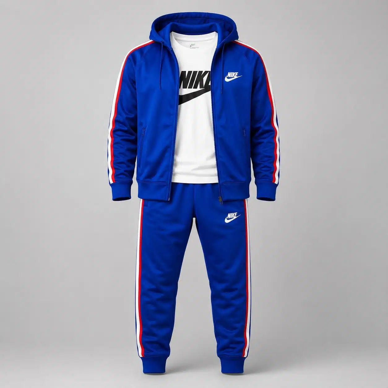 Nike Royal Blue Tracksuit Red White Stripes Nike Royal Blue Tracksuit Red White Stripes