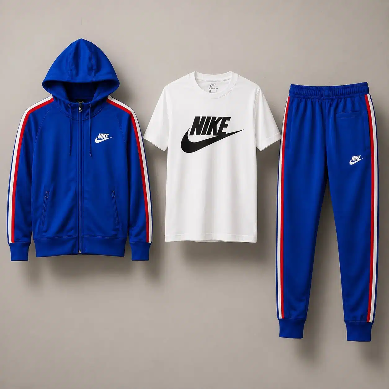 Nike Royal Blue Tracksuit Red White Stripes Nike Royal Blue Tracksuit Red White Stripes