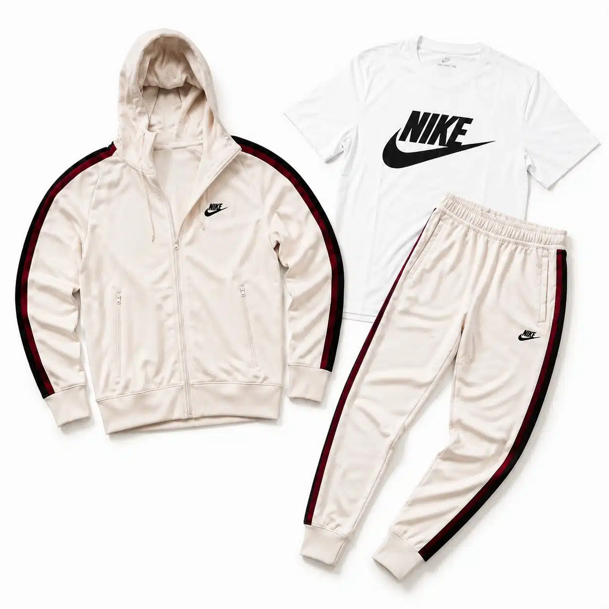Nike Cream Tracksuit Black Stripe Nike Cream Tracksuit Black Stripe