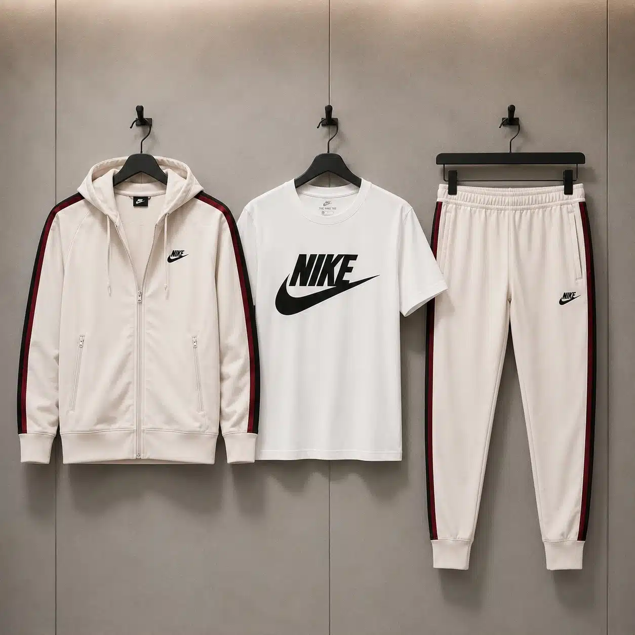 Nike Cream Tracksuit Black Stripe Nike Cream Tracksuit Black Stripe