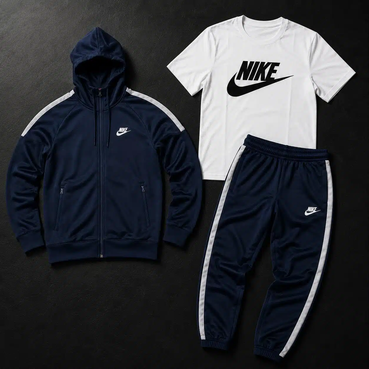 Nike Navy Grey Stripe Tracksuit Nike Navy Grey Stripe Tracksuit