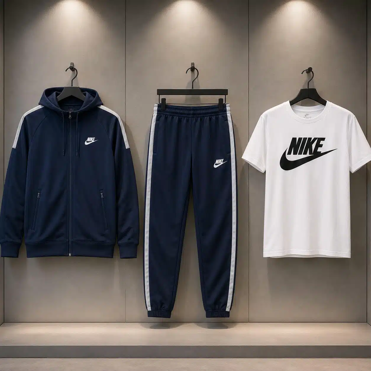 Nike Navy Grey Stripe Tracksuit Nike Navy Grey Stripe Tracksuit