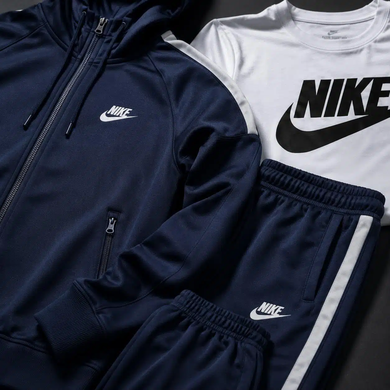 Nike Navy Grey Stripe Tracksuit Nike Navy Grey Stripe Tracksuit