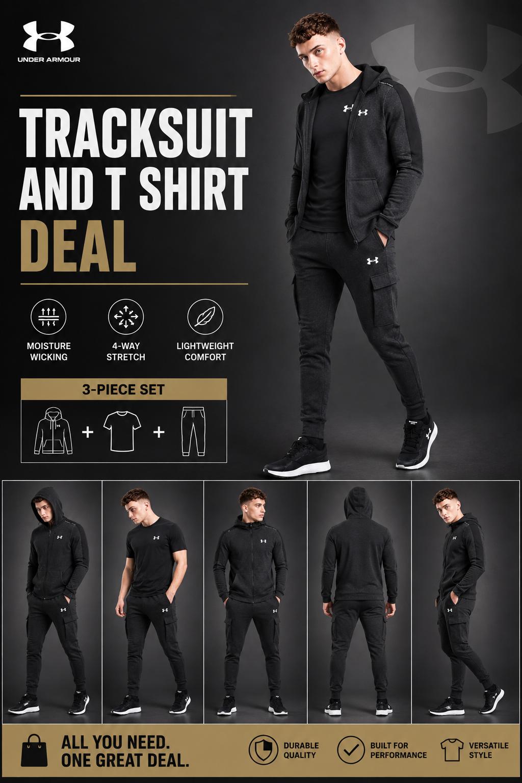 Under Armour Men’s Full Zip Tracksuit With T-shirt Under Armour Men’s Full Zip Tracksuit With T-shirt