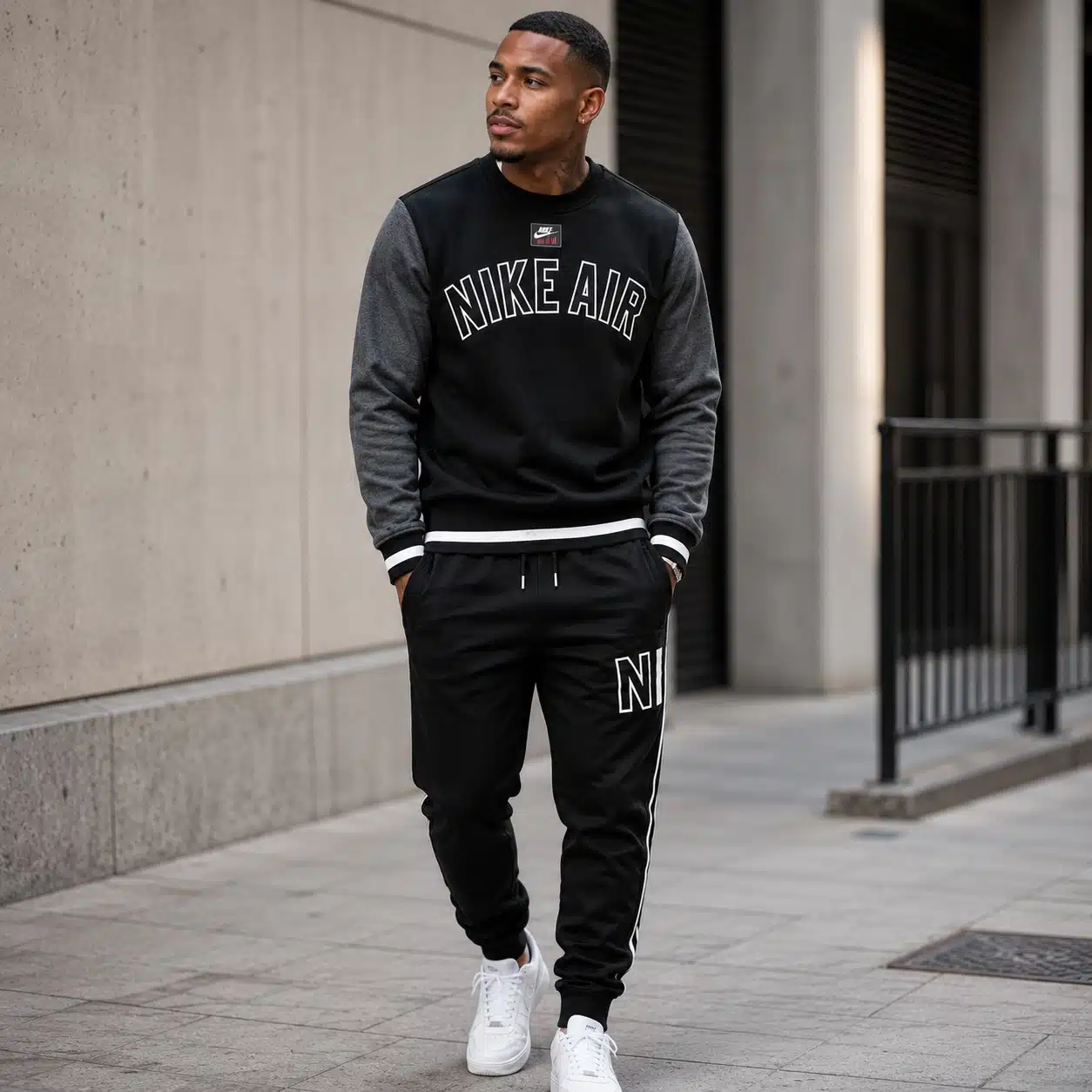 Nike Air Tracksuit Crew Neck Black Nike Air Tracksuit Crew Neck Black