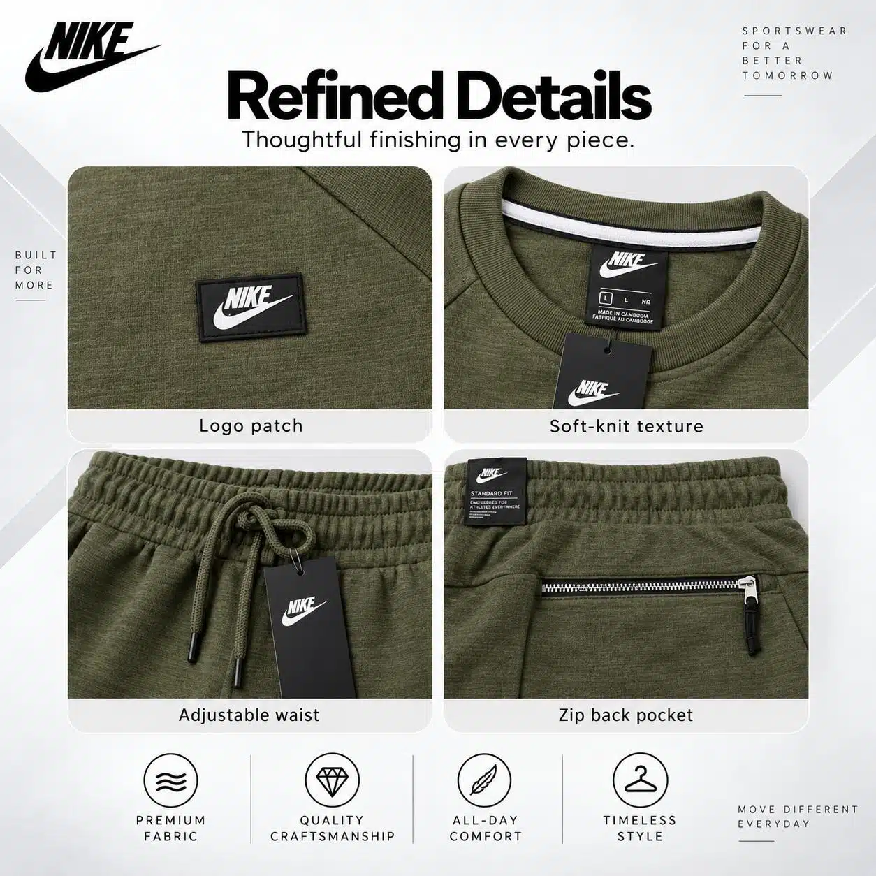 Nike Optic Tracksuit Set Green Nike Optic Tracksuit Set Green