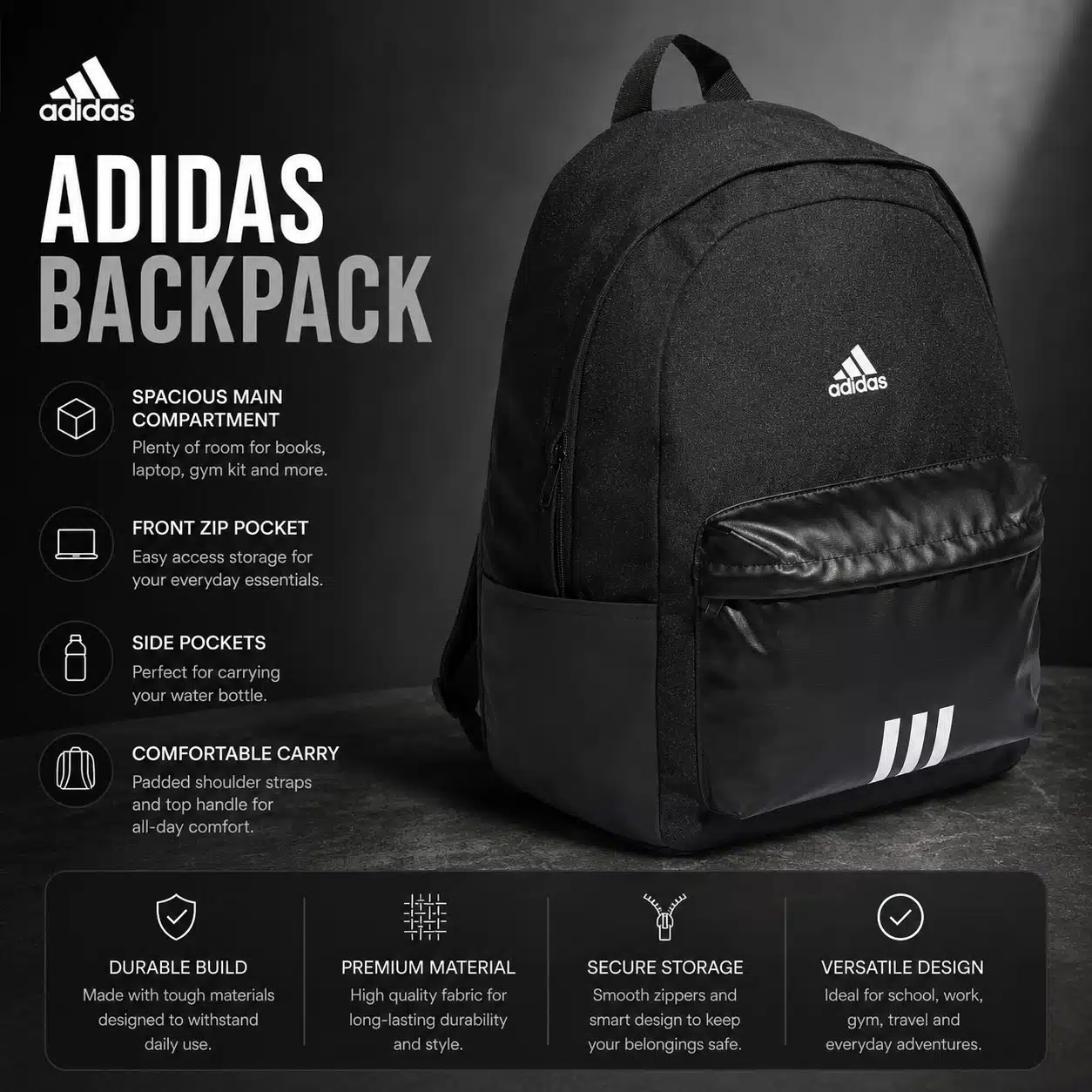 Adidas Classic Badge of Sport Backpack Bundle x2 Adidas Classic Badge of Sport Backpack Bundle x2