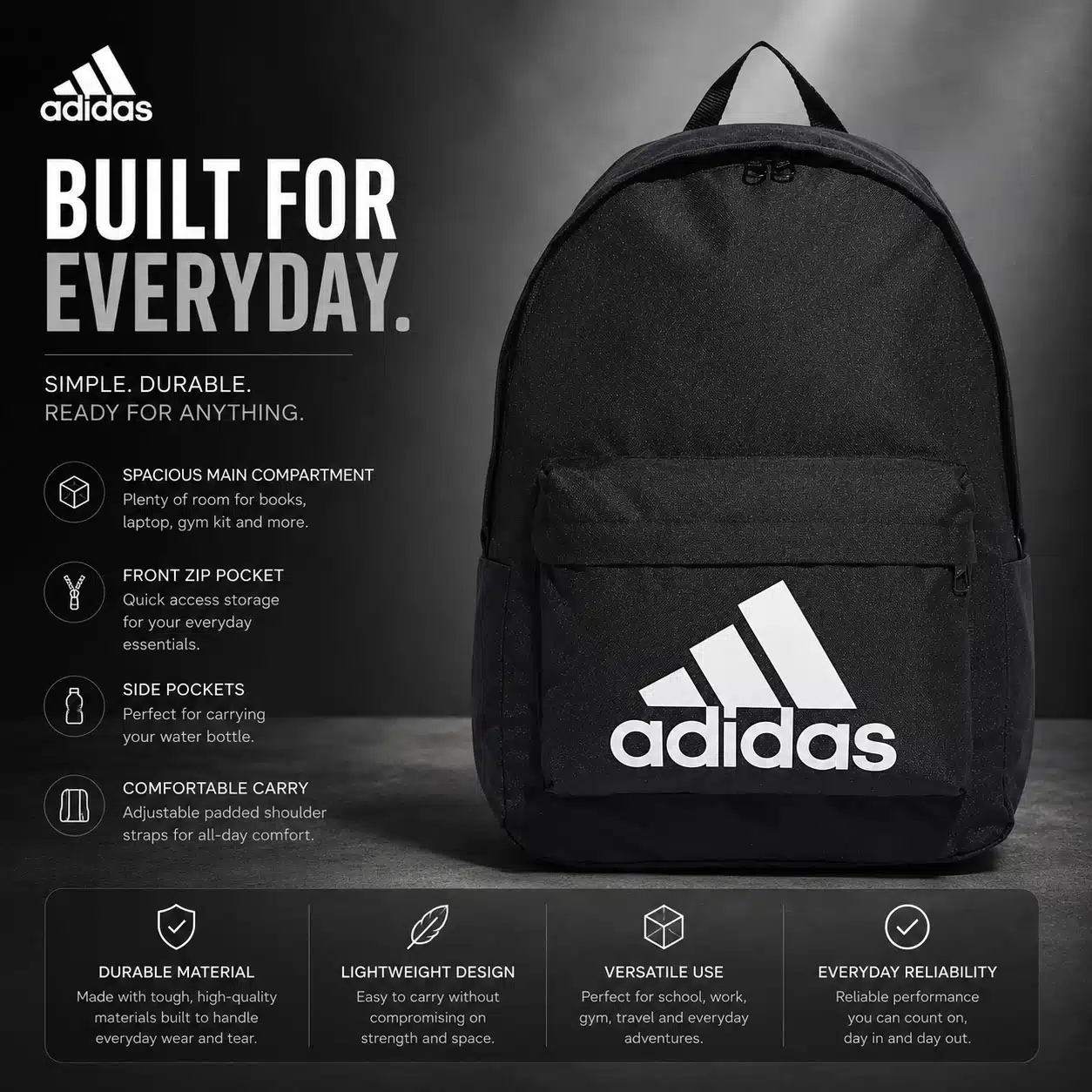 Adidas Classic Badge of Sport Logo Backpack Adidas Classic Badge of Sport Logo Backpack