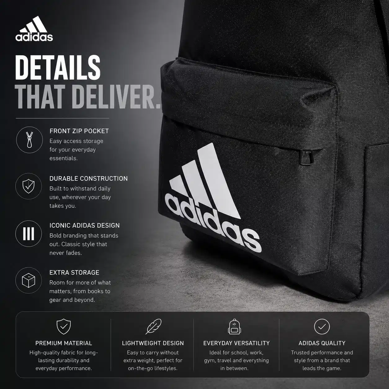 Adidas Classic Badge of Sport Logo Backpack Adidas Classic Badge of Sport Logo Backpack