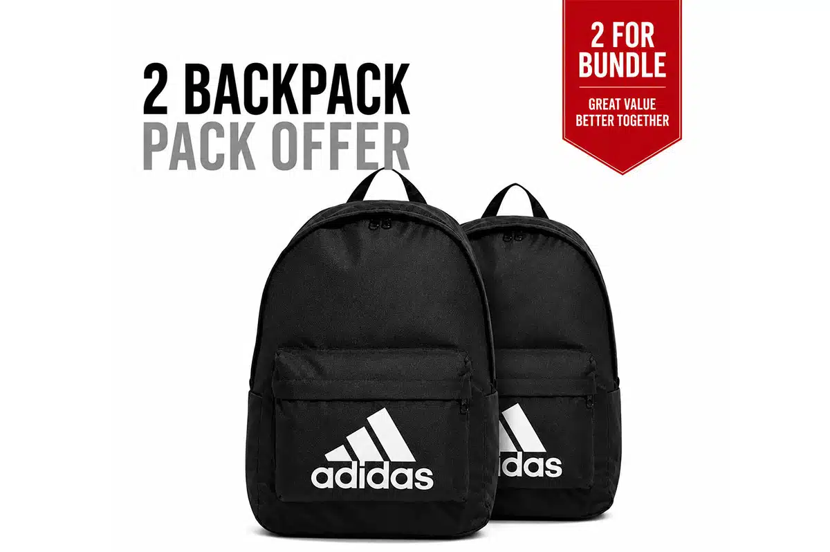 Adidas Classic Badge of Sport Logo Backpack Bundle x2 Adidas Classic Badge of Sport Logo Backpack Bundle x2