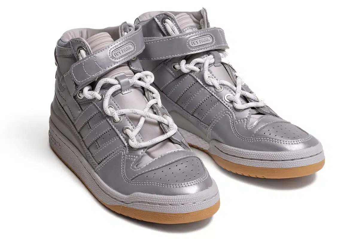 Adidas Ivy Park IVP Forum Mid Trainers Silver Adidas Ivy Park IVP Forum Mid Trainers Silver