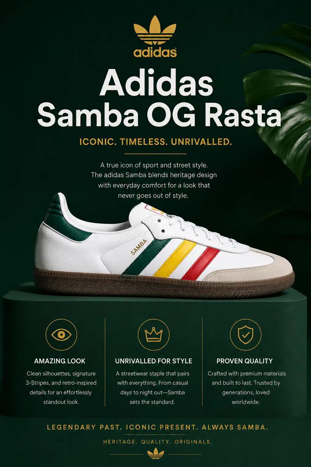 Adidas Samba OG Rasta kids Trainers Adidas Samba OG Rasta kids Trainers