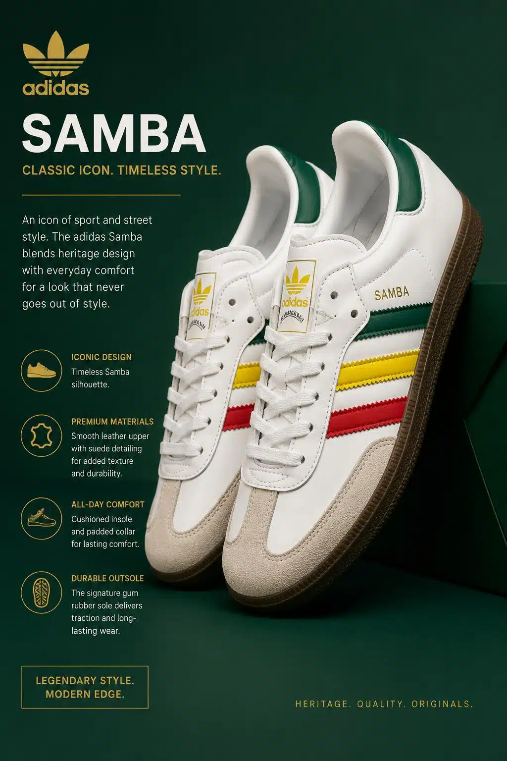 Adidas Samba OG Rasta kids Trainers Adidas Samba OG Rasta kids Trainers