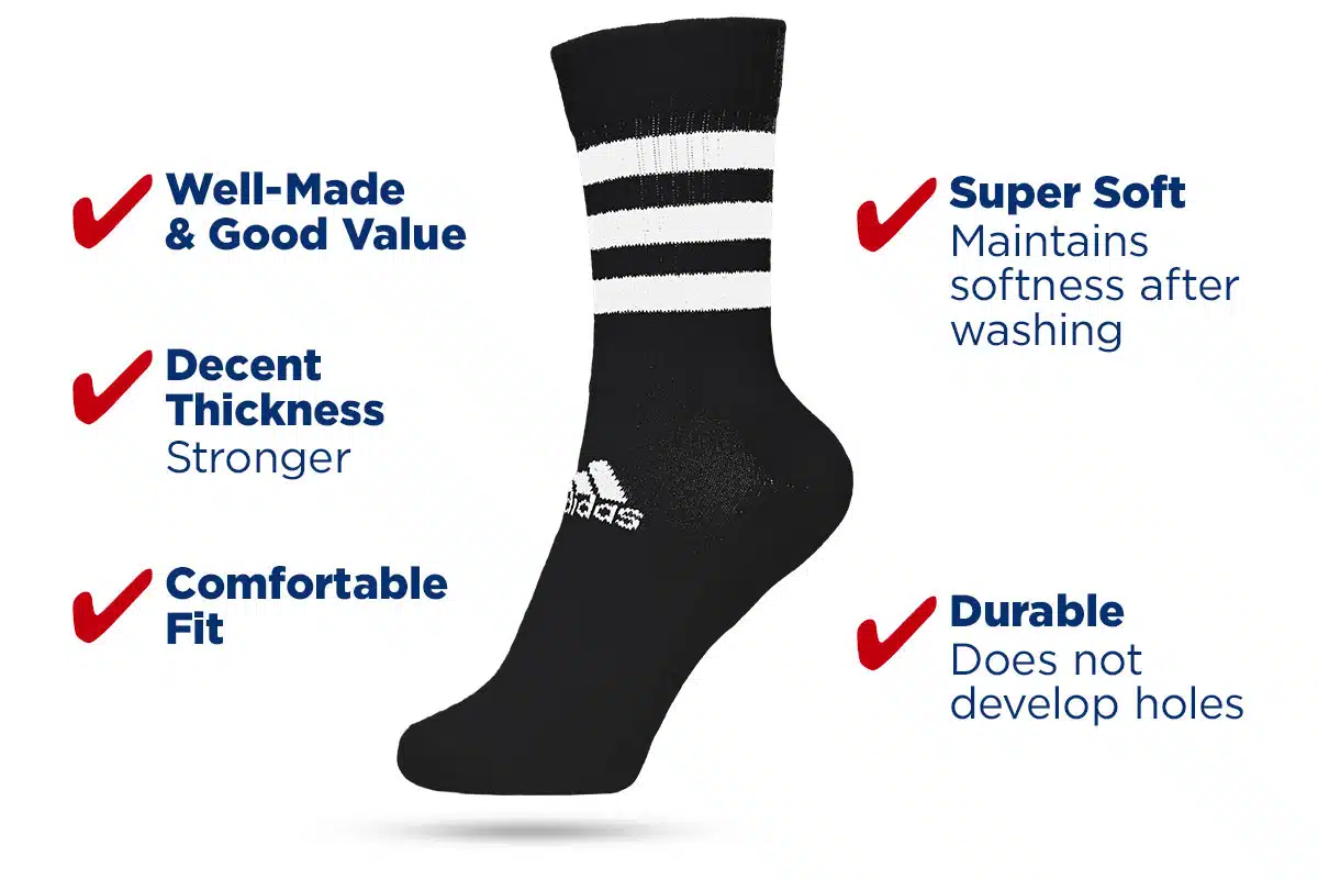 Adidas 3-Stripes Cushioned Crew Socks – Black Adidas 3-Stripes Cushioned Crew Socks – Black