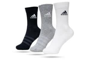 Adidas Performance Cushioned Crew Socks – White, Black, Grey Adidas Performance Cushioned Crew Socks – White, Black, Grey