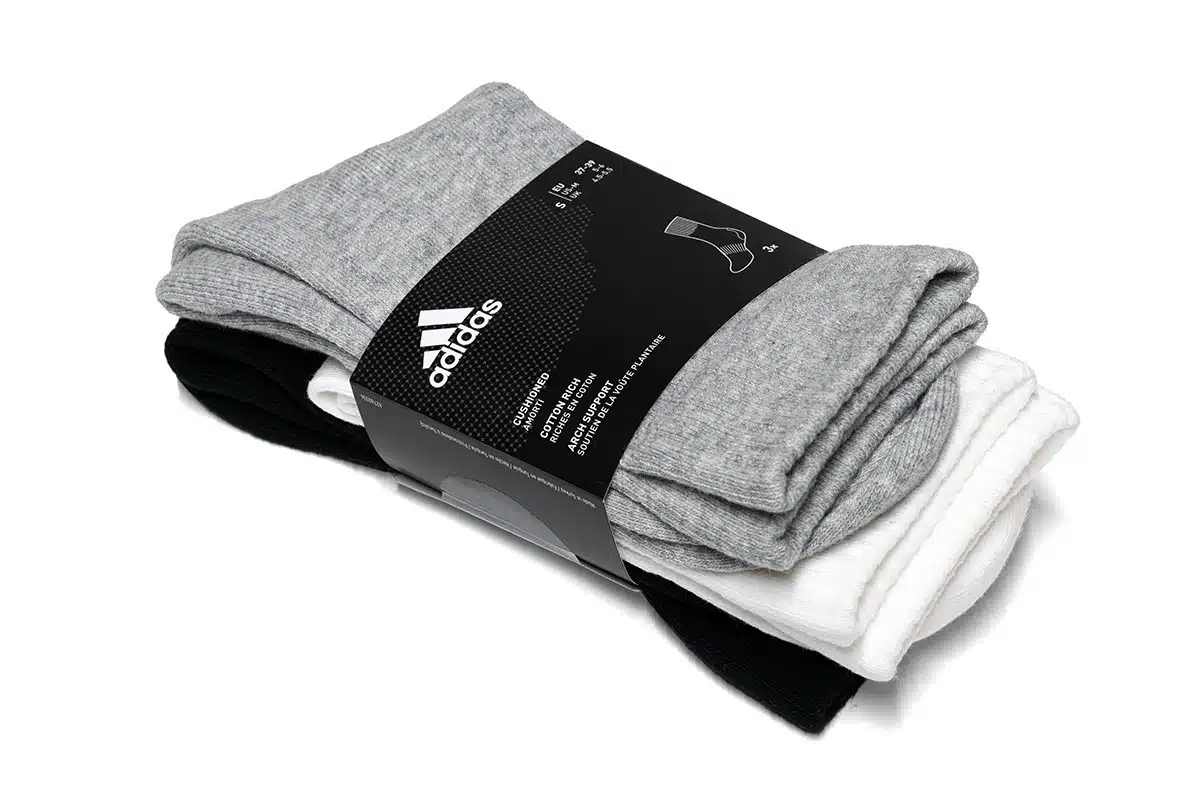 Adidas Performance Cushioned Crew Socks – White, Black, Grey Adidas Performance Cushioned Crew Socks – White, Black, Grey