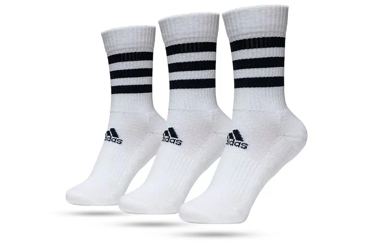 Adidas 3-Stripes Cushioned Crew Socks – White Adidas 3-Stripes Cushioned Crew Socks – White