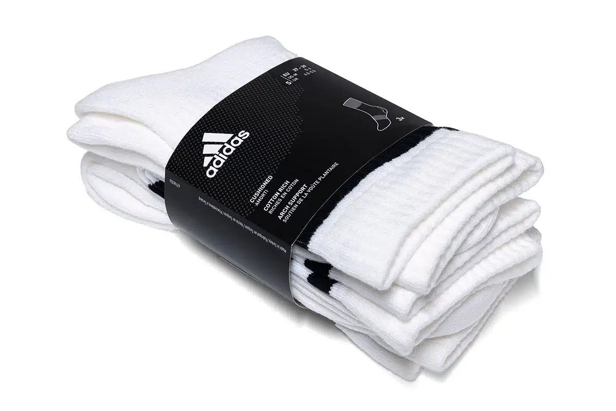 Adidas 3-Stripes Cushioned Crew Socks – White Adidas 3-Stripes Cushioned Crew Socks – White