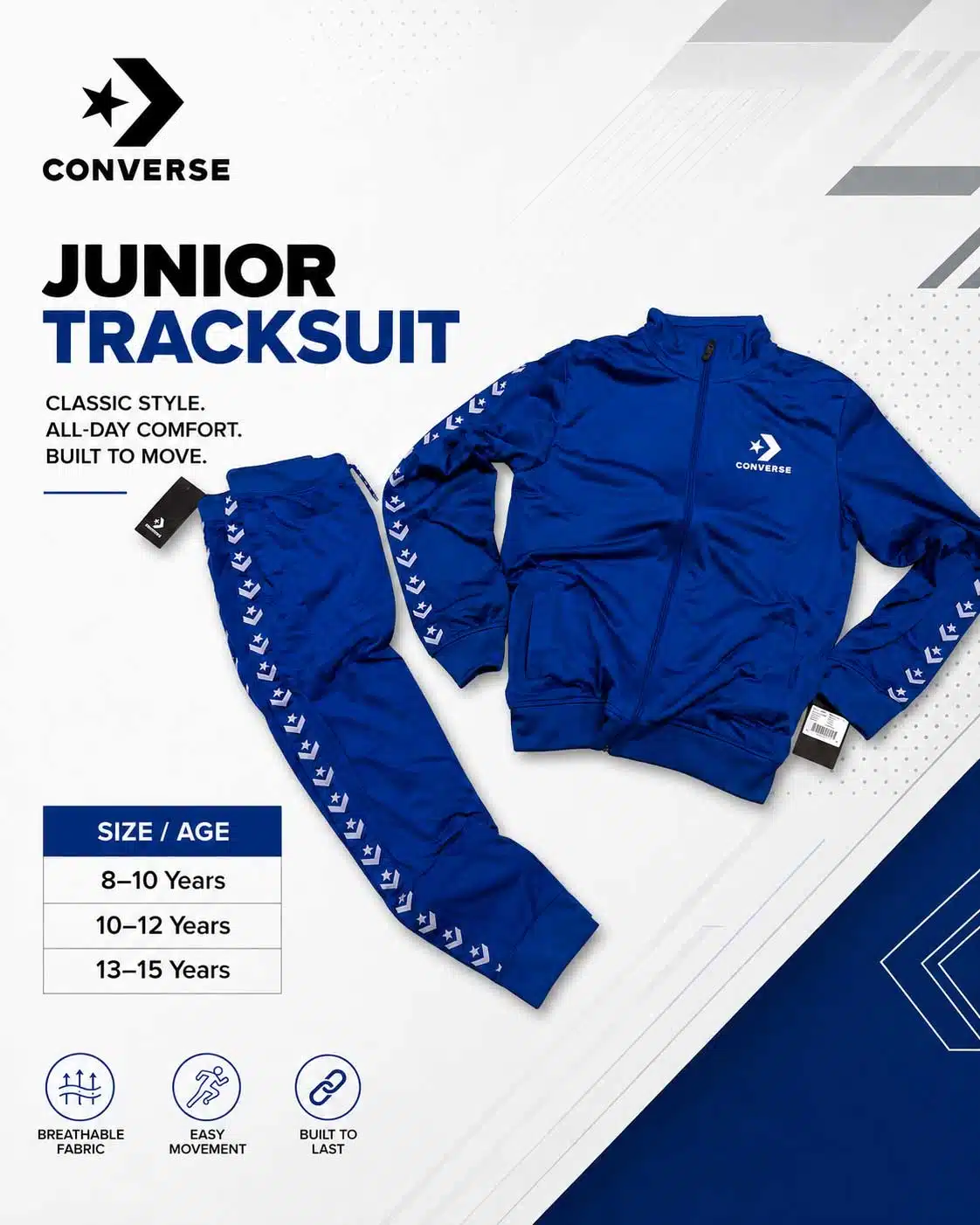 Converse Kids Tracksuit – Royal Blue Converse Kids Tracksuit – Royal Blue
