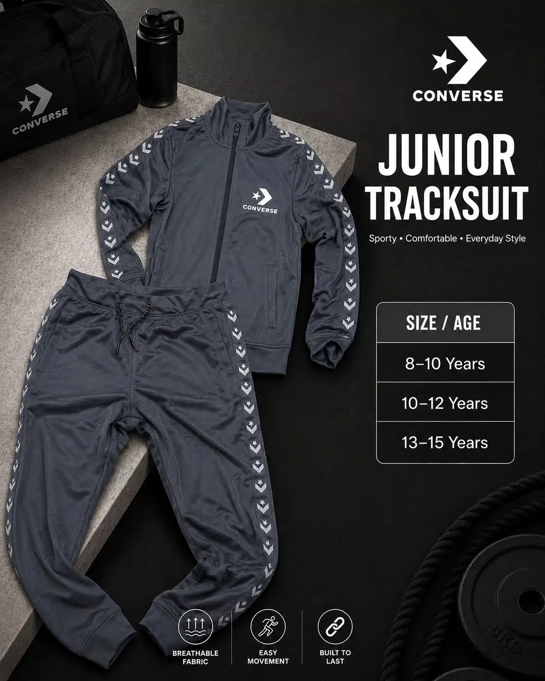 Converse Kids Tracksuit – Grey Converse Kids Tracksuit – Grey