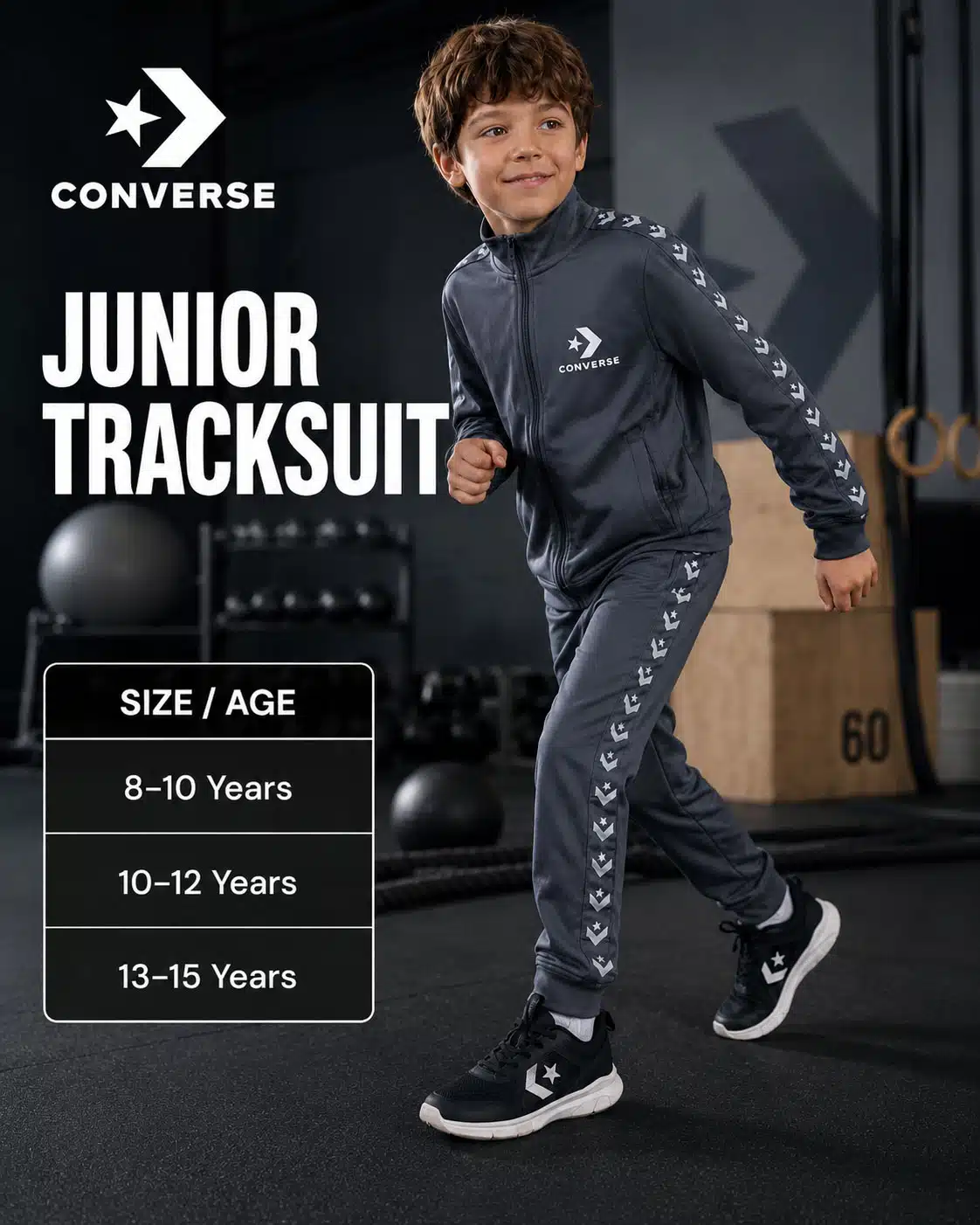 Converse Kids Tracksuit – Grey Converse Kids Tracksuit – Grey