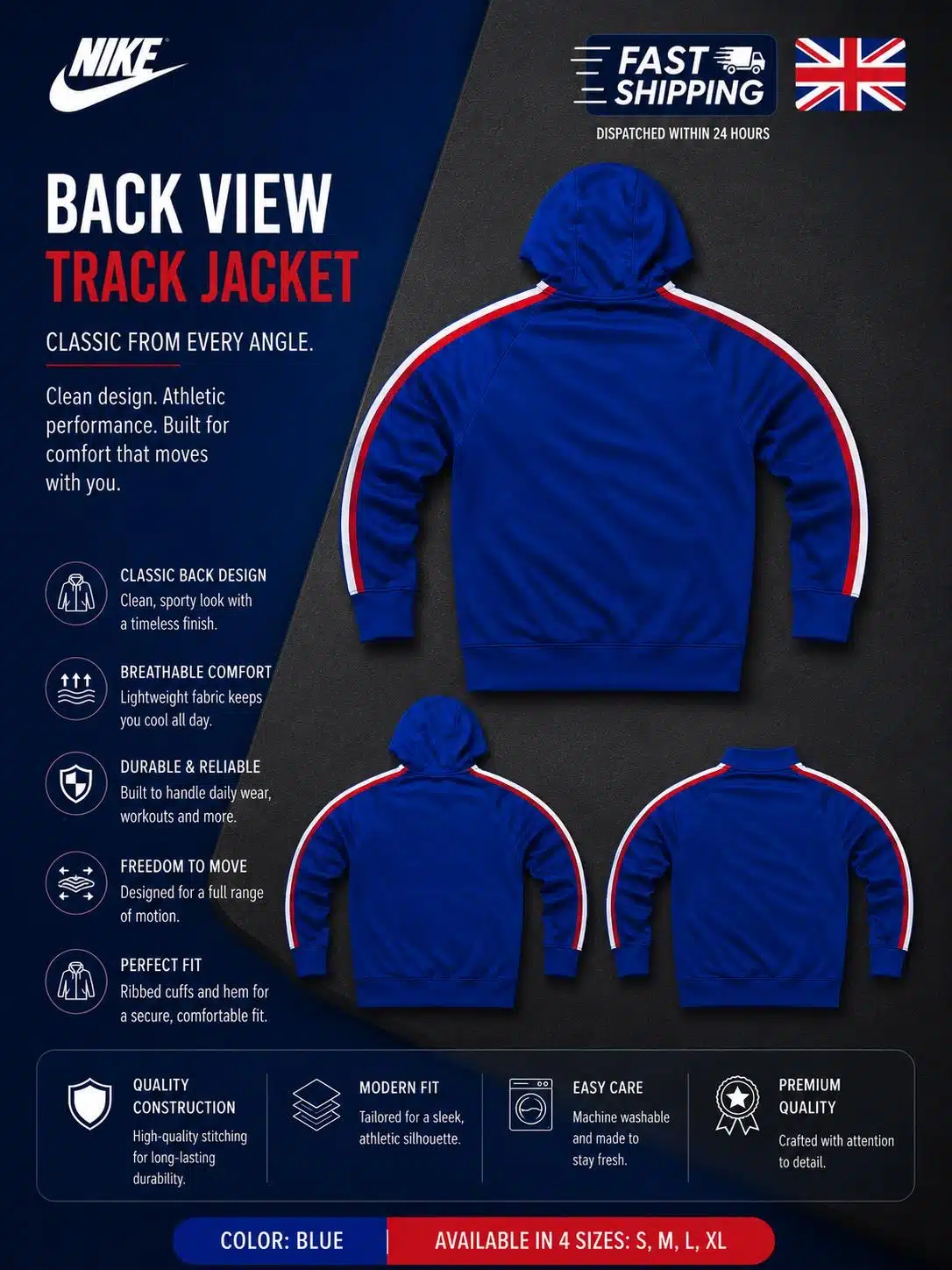 Nike Royal Blue Top Red White Stripes Nike Royal Blue Top Red White Stripes