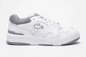 Lacoste White & Grey Leather Trainers Lacoste White & Grey Leather Trainers