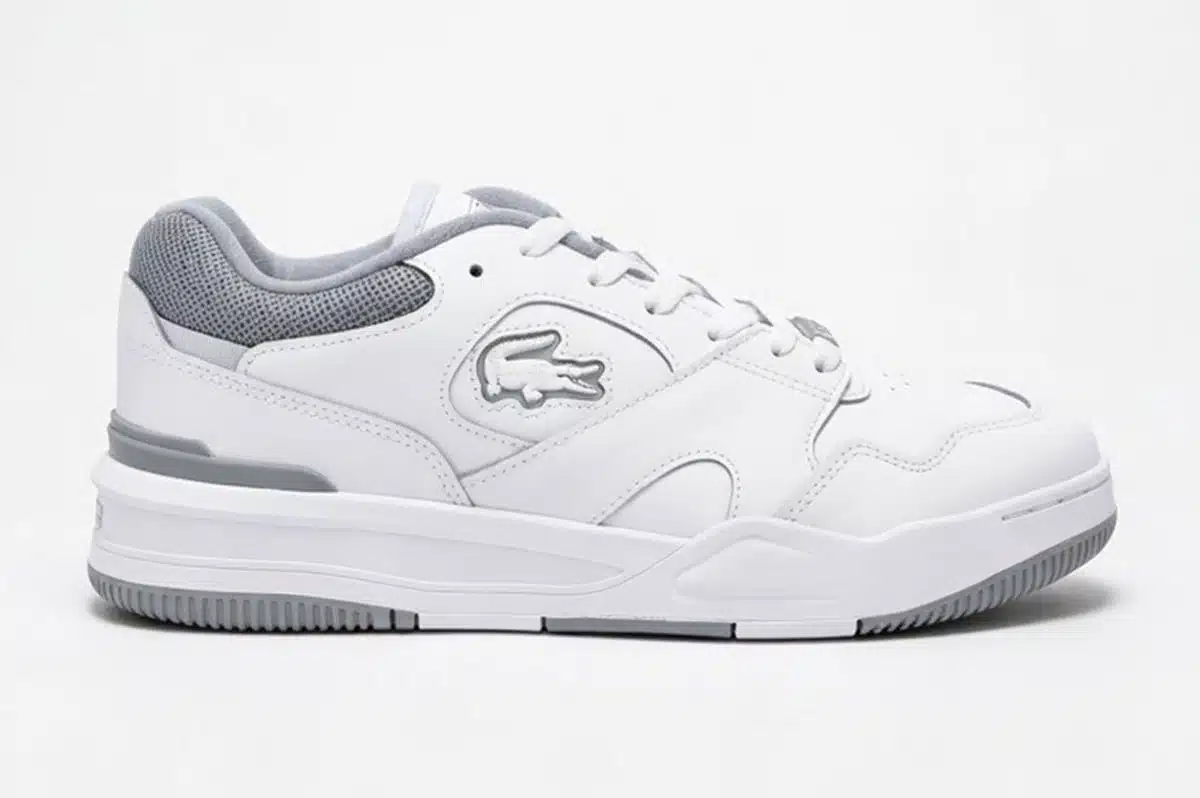 Lacoste White & Grey Leather Trainers Lacoste White & Grey Leather Trainers