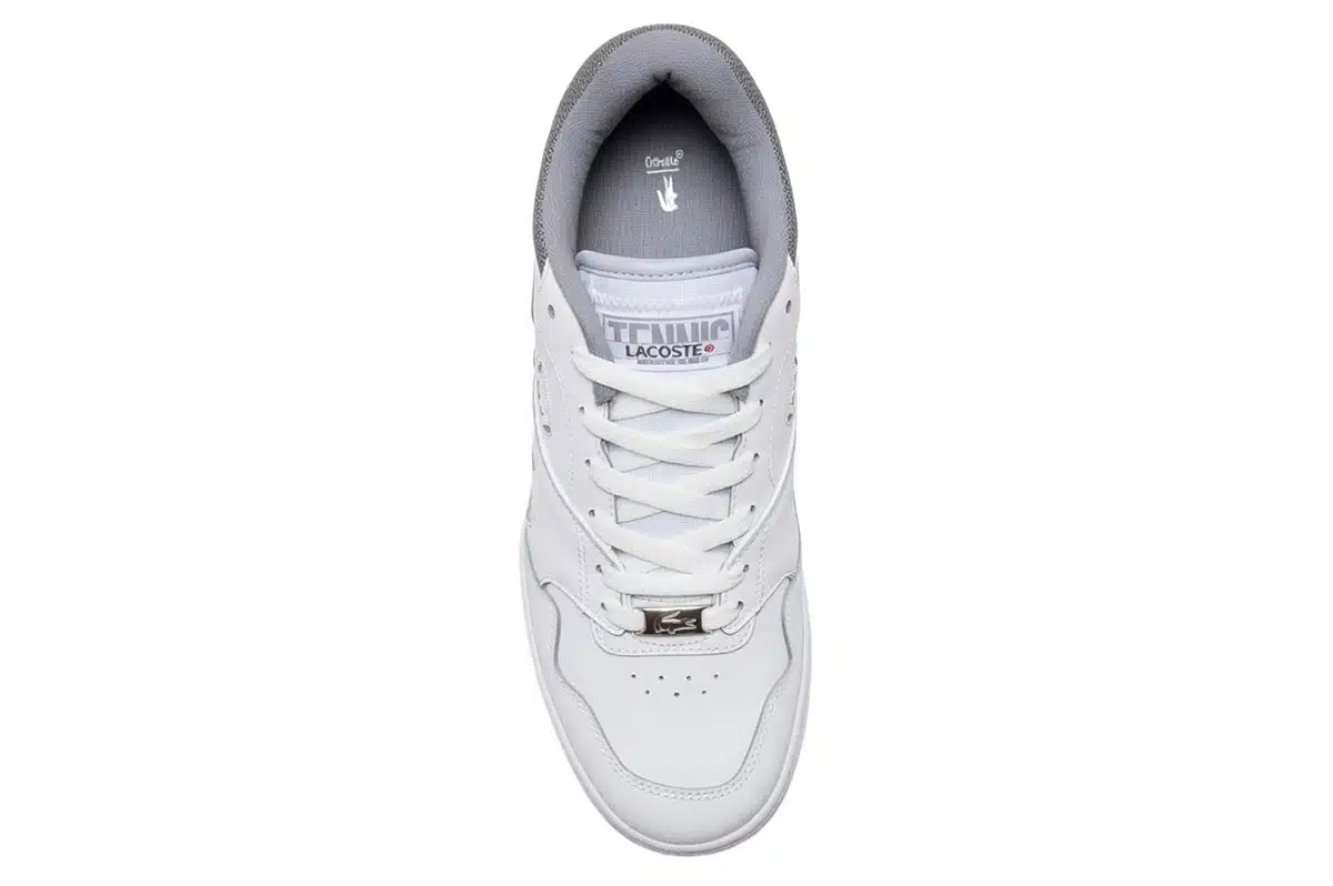 Lacoste White & Grey Leather Trainers Lacoste White & Grey Leather Trainers