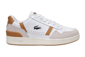 Lacoste White & Tan Leather Trainers