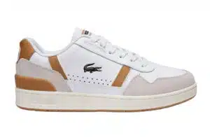 Lacoste White & Tan Leather Trainers Lacoste White & Tan Leather Trainers