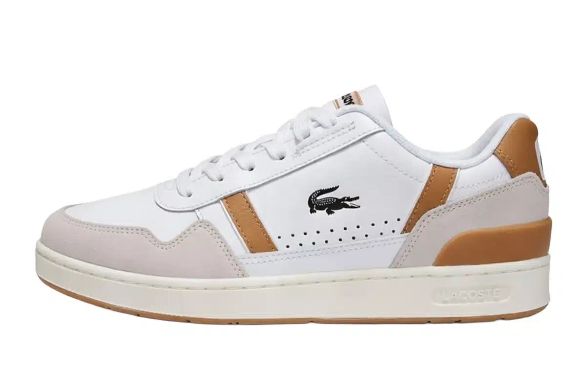 Lacoste White & Tan Leather Trainers Lacoste White & Tan Leather Trainers
