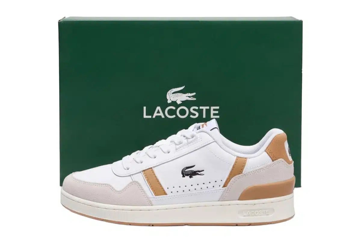 Lacoste White & Tan Leather Trainers Lacoste White & Tan Leather Trainers